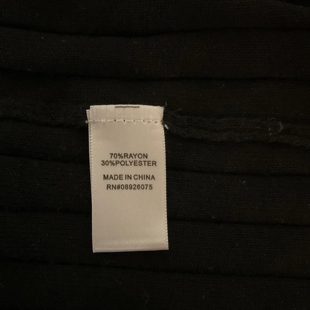 BIRCH NY Women's Ribbed Long Sleeve Open-Front Cardigan Black Size Medium‎ NWT